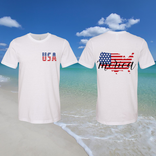 'merica US American Flag T-Shirt