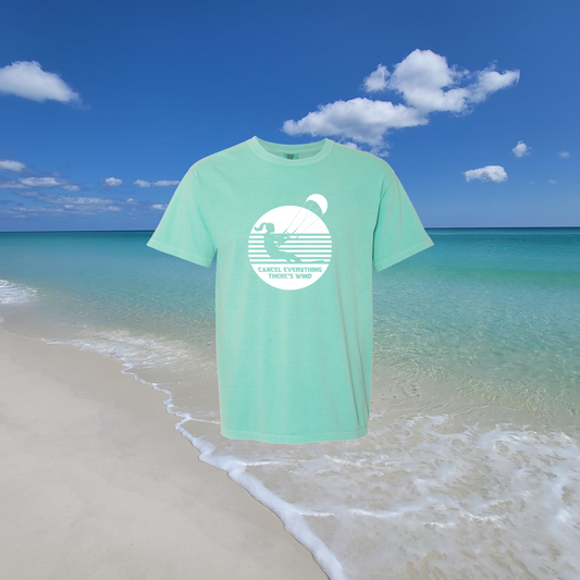Cancel Everything There's Wind T-Shirt, Extra Salty Kiteboarding T-Shirt