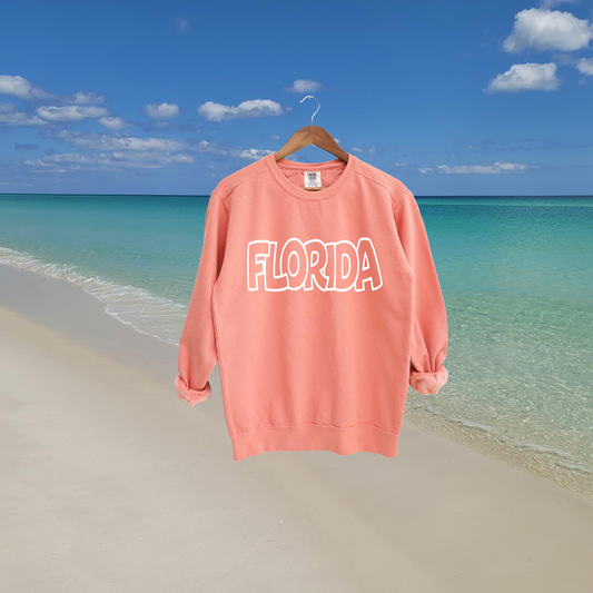 FLORIDA Crewneck, Comfort Colors, Extra Salty, Beach Apparel